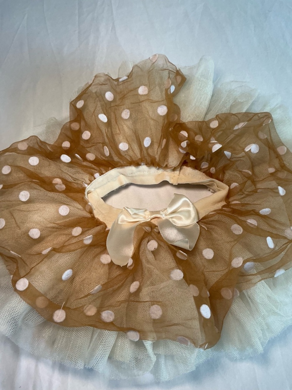 Newborn Polka Dot Tulle Skirt with Satin Bow— Perfect for Newborn Photos